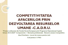 COMPETITIVITATEA AFACERILOR PRIN DEZVOLTAREA RESURSEI UMANE C.A.D.R.U